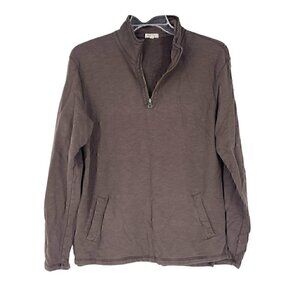 MOD-O-DOC mens Brown 1/4 Zip Pullover Sweatshirt with pockets Medium